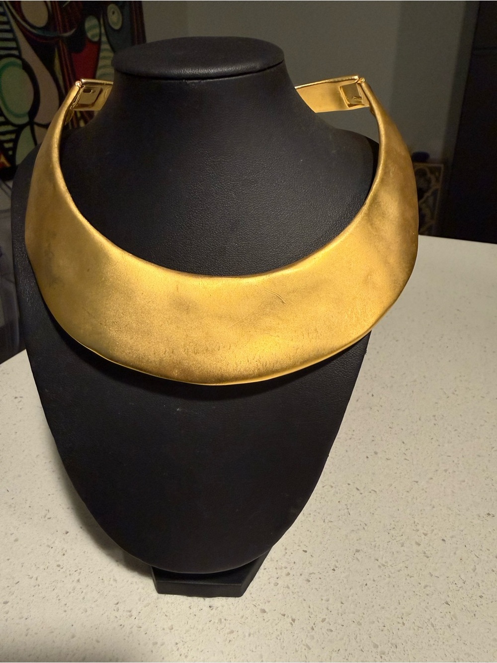 Vintage signed Kenneth Lane Gold Statement Collar Necklace
